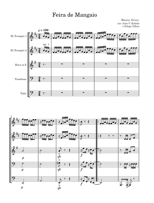 Feira de Mangaio – Sivuca - quinteto de metais
