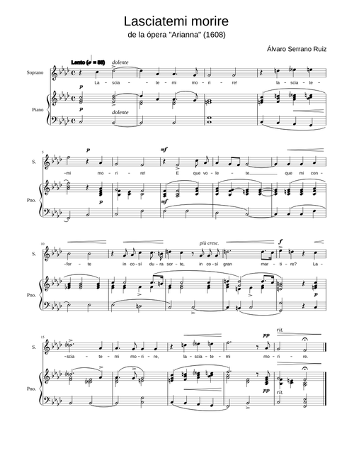 Lasciatemi morire – Claudio Monteverdi