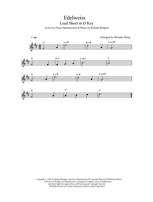 Edelweiss (Arr. Miranda Wong) - Richard Rodgers (Large Ensemble)