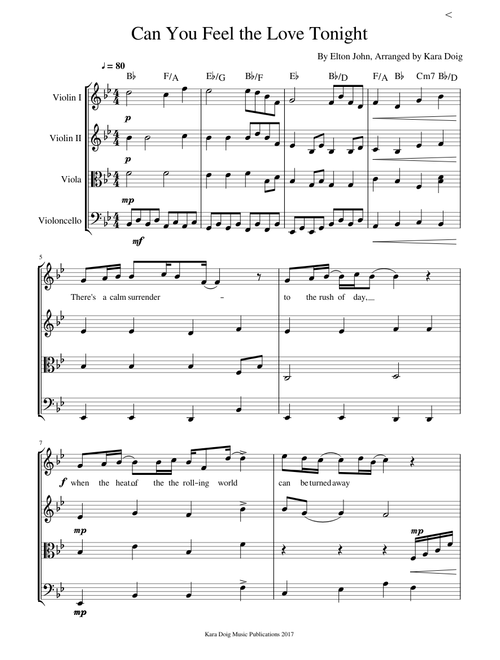Can You Feel the Love Tonight Quartet