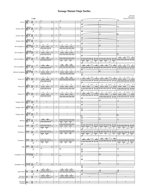 Teenage Mutant Ninja Turtles (Arr. João Marcos Maciel) - Brian Theodore Tyler (Marching Band)