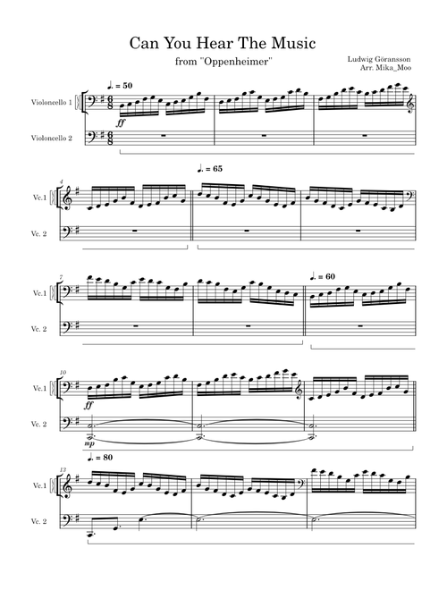 Oppenheimer: Can You Hear The Music – Ludwig Göransson -Cello Arr.