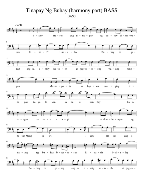 Tinapay Ng Buhay harmony part BASS