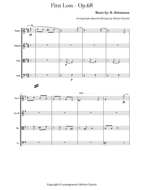 First Loss - Op. 68 (Arr. Stenio Caixeta) - Robert Schumann (String Quartet)
