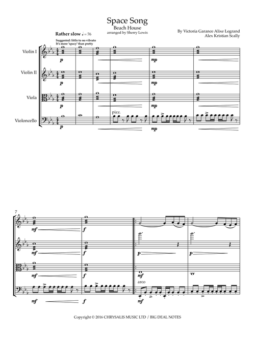 Space Song (Arr. Sherrry Lewis) - Beach House (String Quartet)