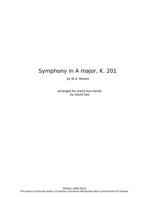 Symphony No.29 in A major, K.201/186a - Wolfgang Amadeus Mozart