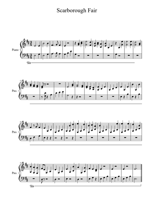 Scarborough Fair Piano Arrangement (very simple)