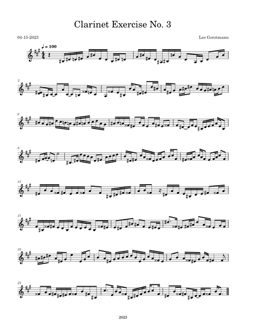 Clarinet Exercise No. 3