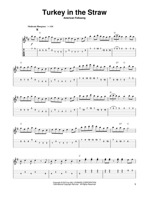 Turkey In The Straw - American Folksong (Guitar Tab Play-Along)