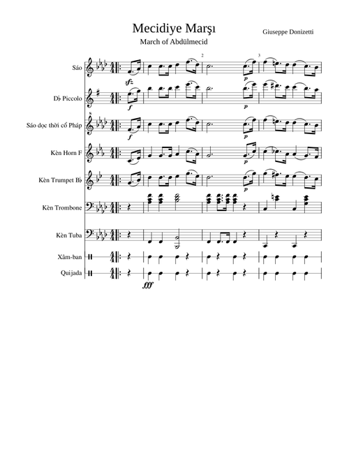 Mecidiye Marşı (Abdülmecid yürüyüşü) – Giuseppe Donizetti