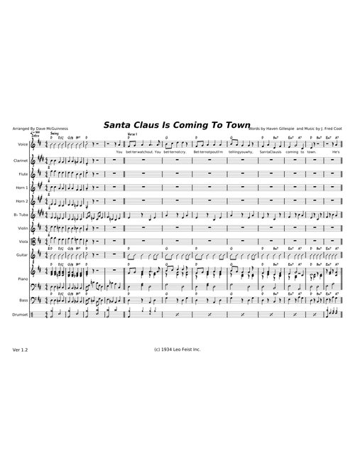 Santa Claus Is Coming To Town – James Lamont "Haven" Gillespie;John Frederick Coots