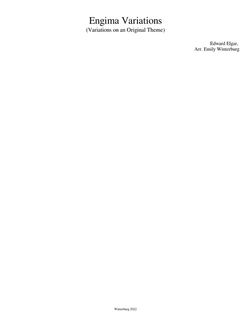 Variations on an Original Theme 'Enigma', Op.36 – Edward Elgar