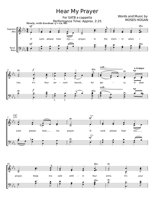 Hear My Prayer - Moses Hogan