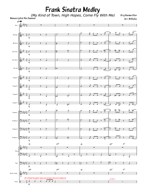 Frank Sinatra Medley (Vocal) (My Kind of Town, High Hopes, Come Fly With Me) – arr Jim Baker