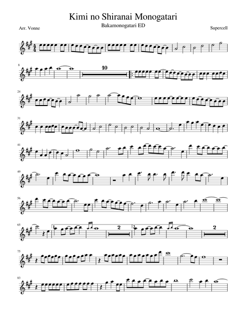 Kimi no Shiranai Monogatari (flute)