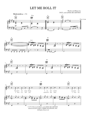 Free Let Me Roll It by Paul McCartney sheet music | Download PDF