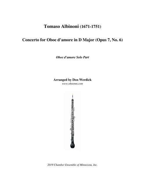 Concerto for Oboe d’amore in D Major, Op. 7 No. 6 (Arr. Don Werdick (1946 - )) - Tomaso Albinoni (1671-1751) (Instrumental Solo)