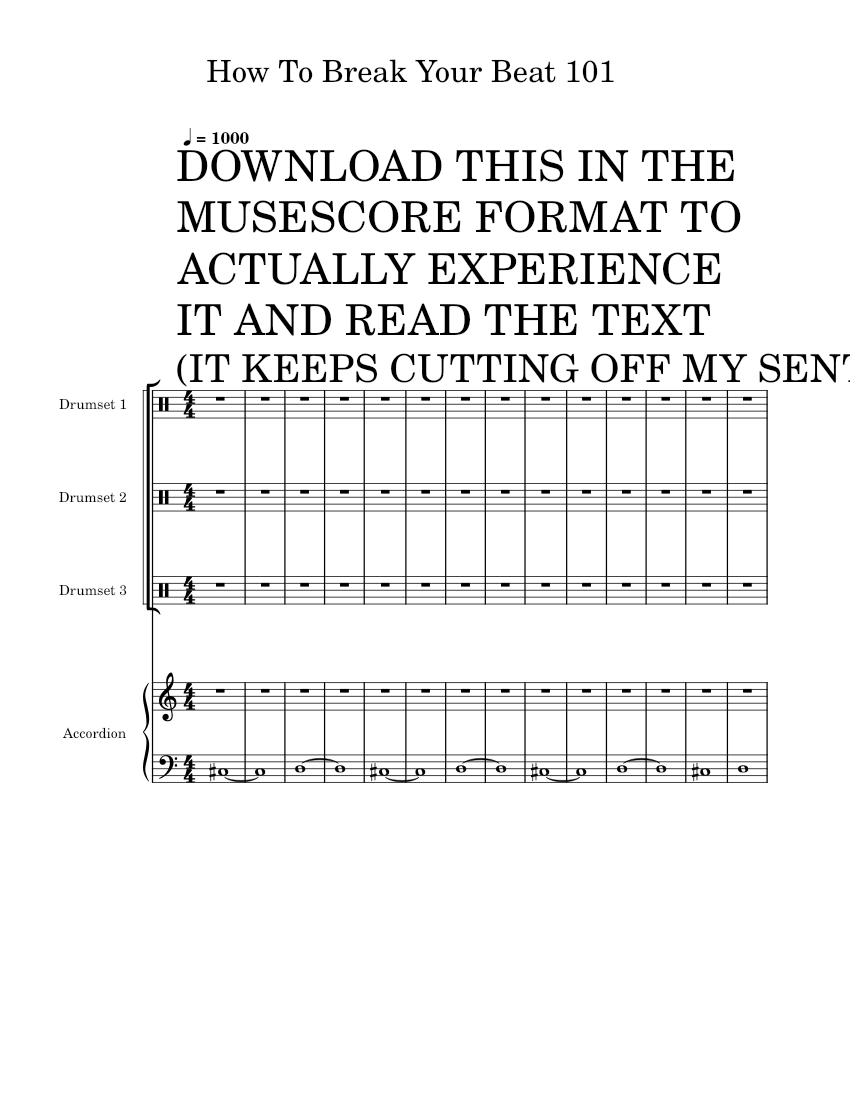 How to break your beat 101 clasy sheet music for accordion drum