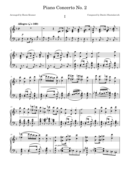 Shostakovich, Piano Concerto No. 2 (full) for solo piano