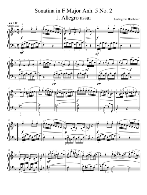 Beethoven: Sonatina in F Major - Allegro assai