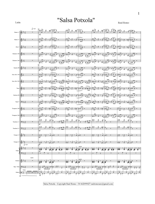 Salsa Potxola - CONCERT BAND + Rhythm section (Arr. Raul Romo) (Concert Band: Flex-Band)