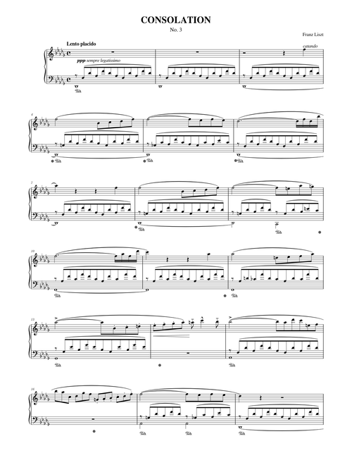Franz Liszt: Consolation No.3 in D-flat major