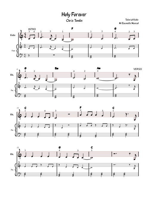 Holy Forever – Chris Tomlin VIOLIN