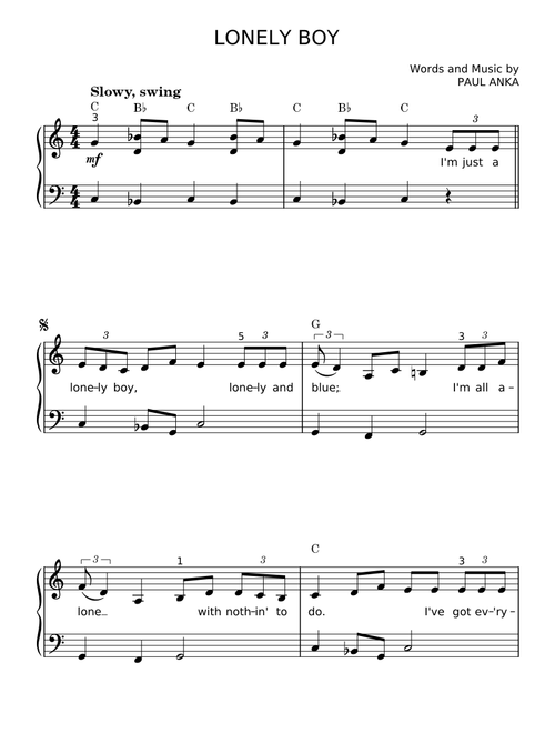 Lonely boy - Paul Anka