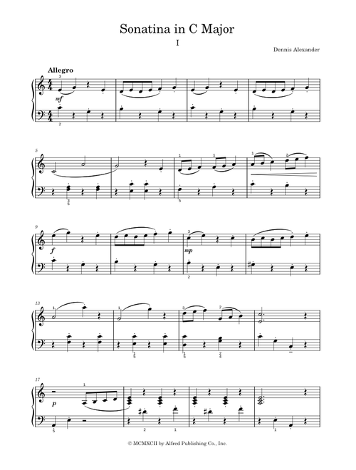 Sonatina in C Major – Dennis Alexander