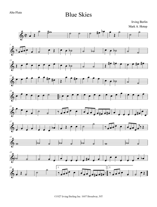 Blue Skies (Arr. Mark A. Hotop) - Irving Berlin (Woodwind Ensemble)