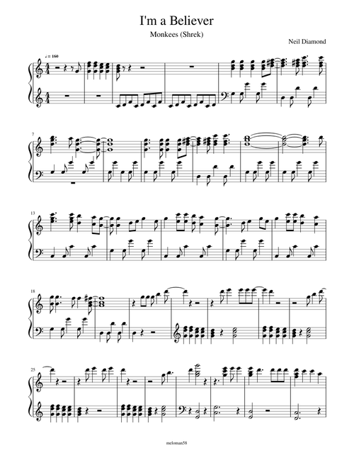 I'm a Believer piano