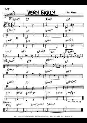 Play Official version of Very Early Sheet Music by Bill Evans for