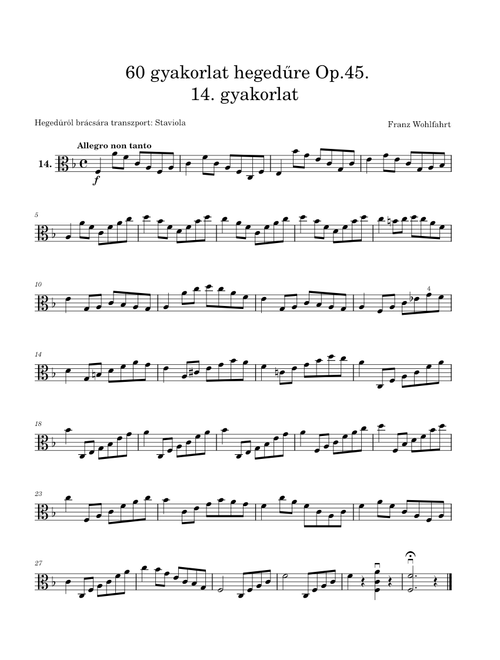 Wohlfahrt Op.45 14 gyakorlat