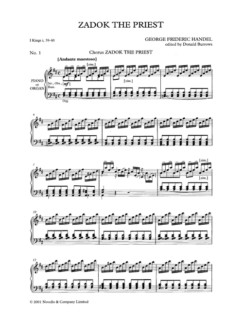 Zadok The Priest (arr. Donald Burrows) - George Frideric Handel (Choral, SSAATBB)