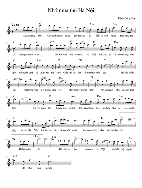 Nhớ mùa thu Hà Nội