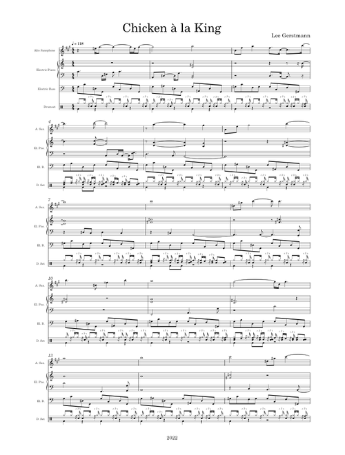 Chicken à la King (for jazz quartet)