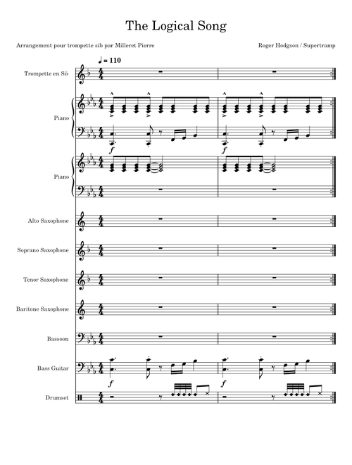 The Logical Song – Supertramp Supertramp - The Logical Song - Accompagnement pour trompette sib