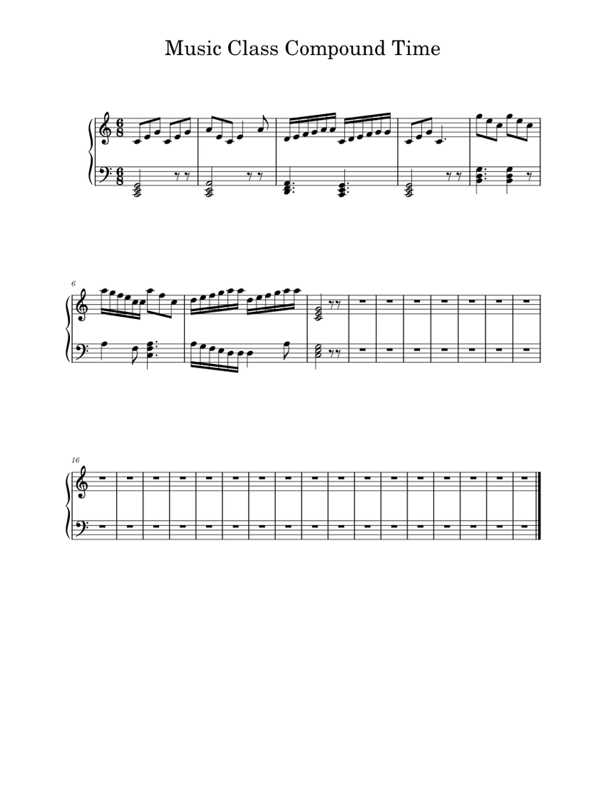Music Class Compound Time Sheet music for Piano (Solo) | Musescore.com