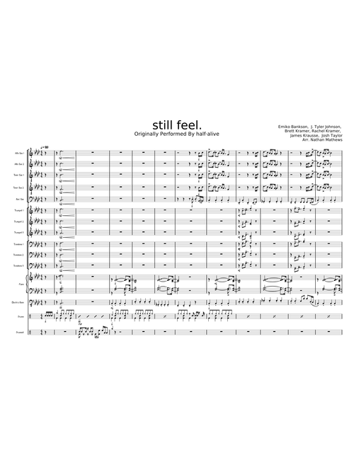 still feel. – half•alive - Jazz Big Band Arrangement, full jazz band