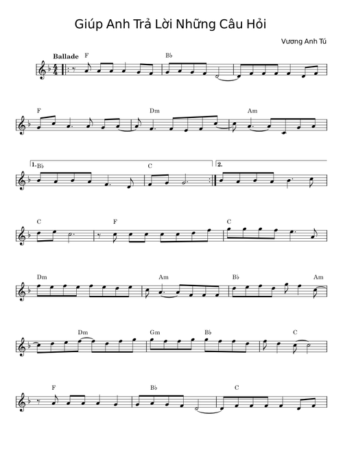 Giúp Anh Trả Lời Những Câu Hỏi - Vương Anh Tú