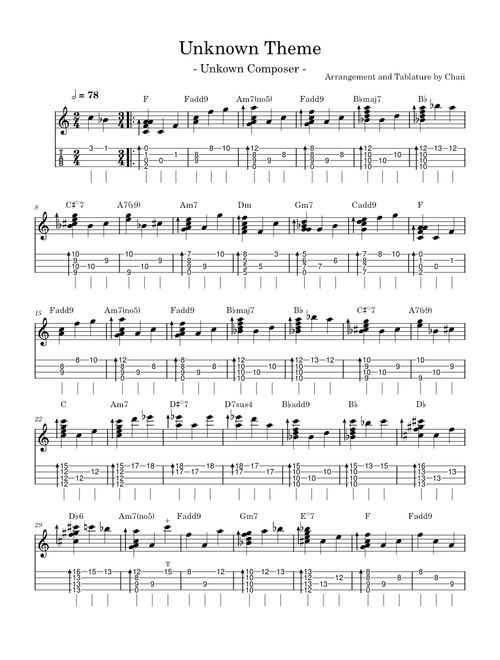 Untitled score – Unknown Composer (Solo Ukulele)