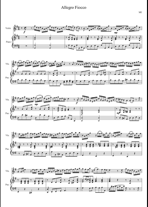 Allegro Fiocco viola-piano Sheet Music for Piano, Viola (Solo ...