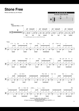Free Stone Free by Jimi Hendrix sheet music | Download PDF or