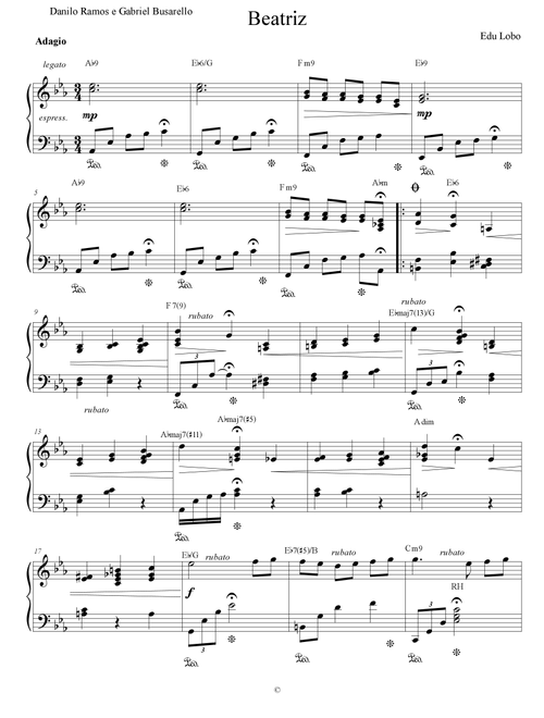 Beatriz (Arr. Gabriel Busarello) - Jose Antonio Farias (Piano Solo)