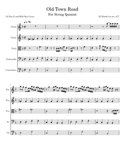 Old town road – Lil Nas X Old Town Road - String Quintet