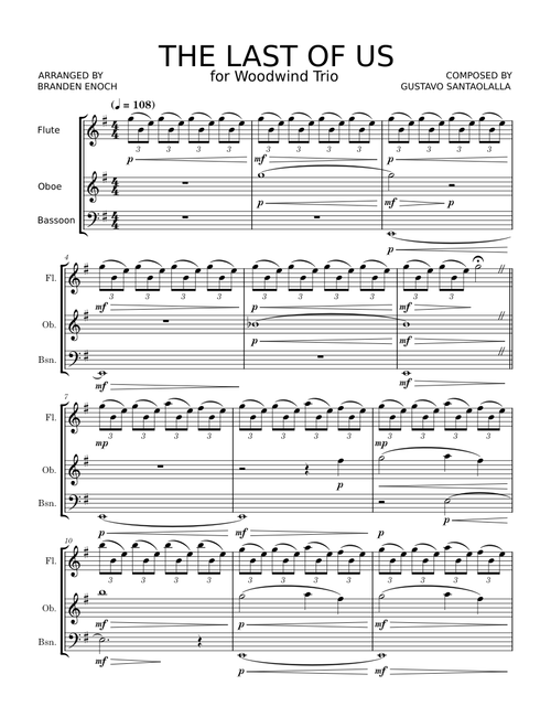 Opening Theme from The Last of Us (for Woodwind Trio)