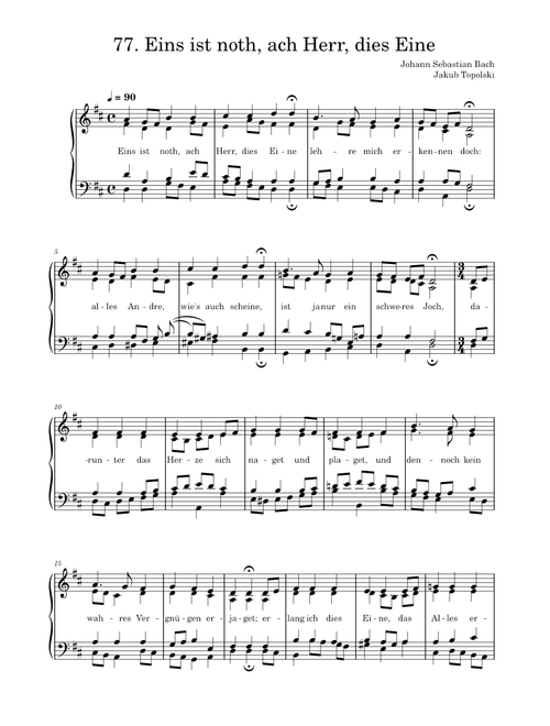 77. Eins ist noth, ach Herr, dies Eine – Johann Sebastian Bach