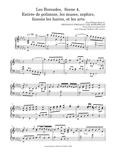 Les Boréades, RCT 31 – Jean-Philippe Rameau Les Boréades, RCT 31 Entree de Polymnie  (piano solo, Víkingur Ólafsson)