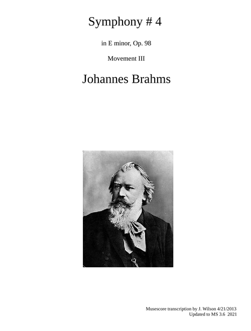 Brahms Symphony #4 third movement