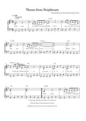Neighbours Piano Code Theme From Neighbours - Tony Hatch Sheet Music with Chords for Piano ...
